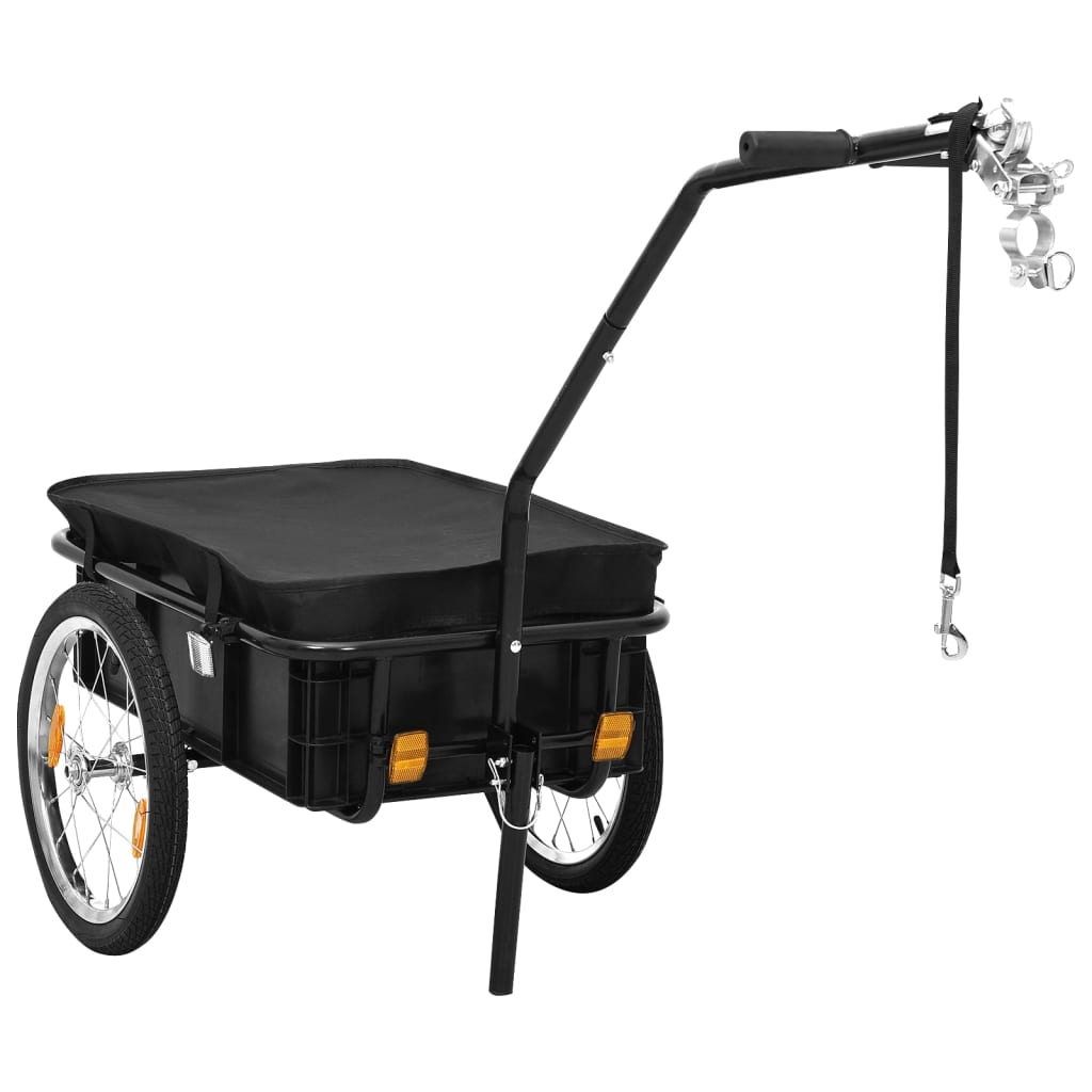 NNEVL Bike Cargo Trailer/Hand Wagon 155x60x83 cm Steel Black-0