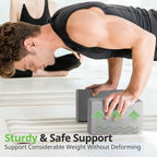 NNETM Set of 2 Premium Odor-Resistant Foam Yoga Blocks (Grey)-1