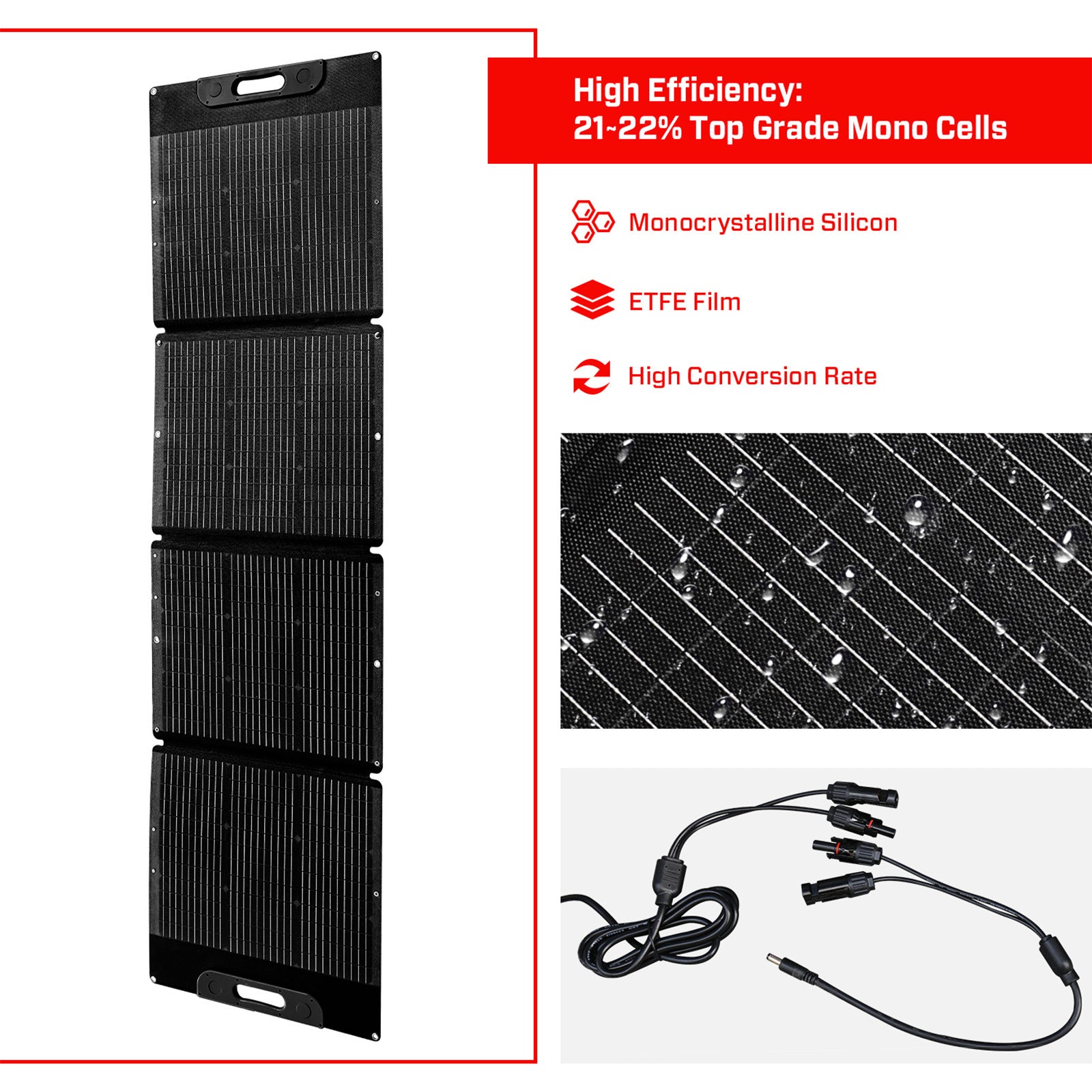 NNEDSZ 200W Solar Panel Portable Charger JumpsPower Power Generator Foldable-4